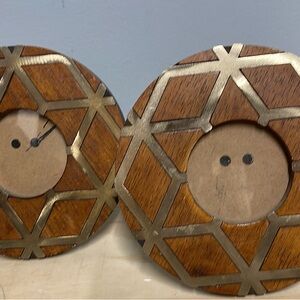 Geometric Brown and Gold Photo Frames Decor